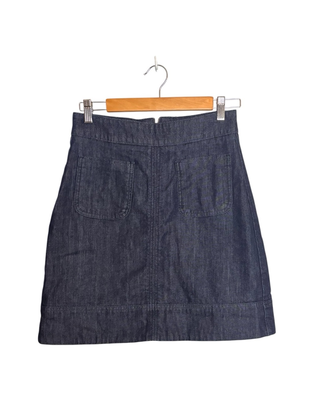 Boden Dark Blue Navy Classic Denim Mini Skirt with Front Pockets